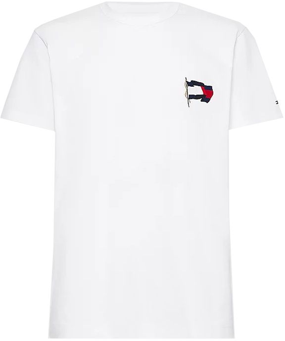 Tommy Hilfiger Tričko - WAVY FLAG CASUAL TEE biele
