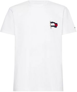 Tommy Hilfiger Tričko - WAVY FLAG CASUAL TEE biele