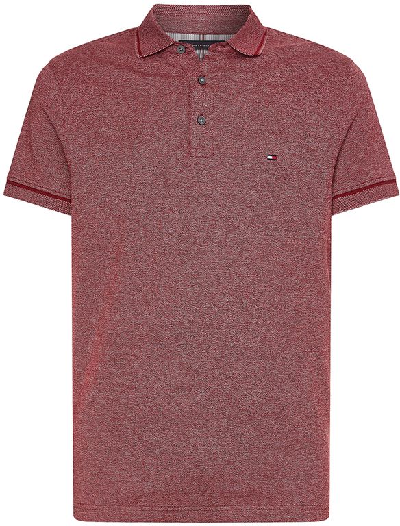 Tommy Hilfiger Polo tričko - MOULINE TIPPED SLIM POLO červené