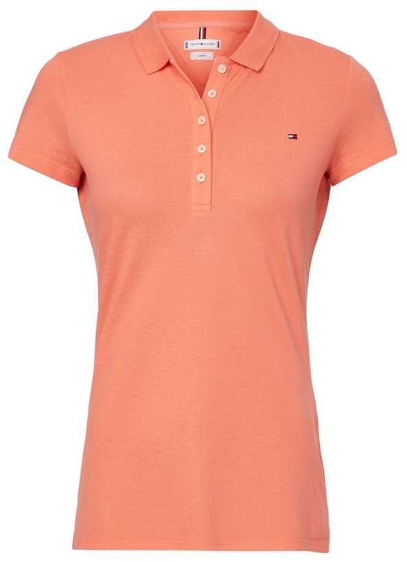 Tommy Hilfiger Polo tričko - SHORT SLEEVE SLIM POLO oranžové