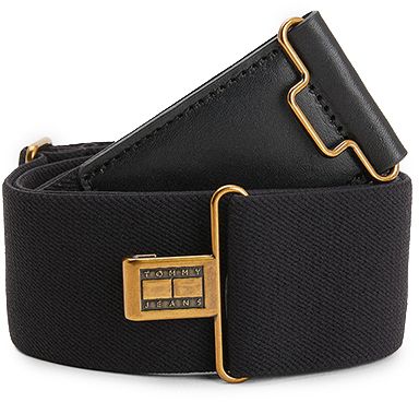 Tommy Jeans Opasok - TJW LEATHER HIGH WAIST čierny