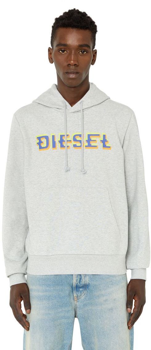 Diesel Mikina - S-GINN-HOOD-K27 SWEAT-SHIRT sivá