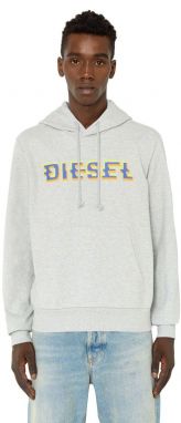 Diesel Mikina - S-GINN-HOOD-K27 SWEAT-SHIRT sivá
