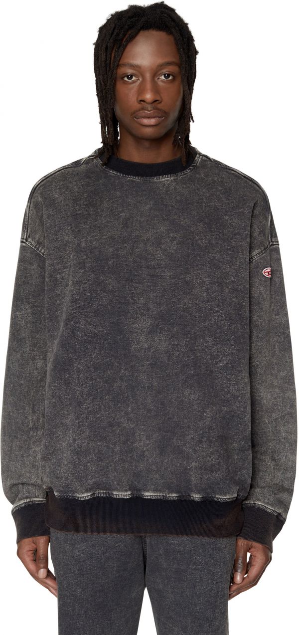 Diesel Mikina - D-KRIB-NE SWEAT-SHIRT čierna