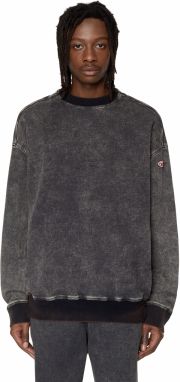 Diesel Mikina - D-KRIB-NE SWEAT-SHIRT čierna