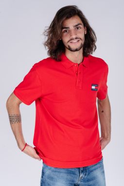 Tommy Jeans Polo tričko - TJM TOMMY BADGE POLO červené