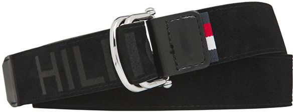 Tommy Hilfiger Opasok - NEW D-RING LEATHER 3.5 čierny