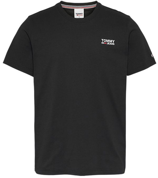 Tommy Jeans Tričko - TJM REGULAR CORP LOGO C NECK čierne