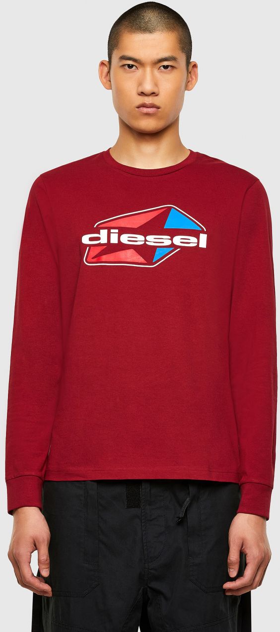 Diesel Tričko - TDIEGOSLSK41 bordové s hviezdnym motívom