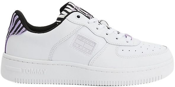 Tommy Jeans Tenisky - WMNS BASKET WILD ANIMAL CUPSOLE biele