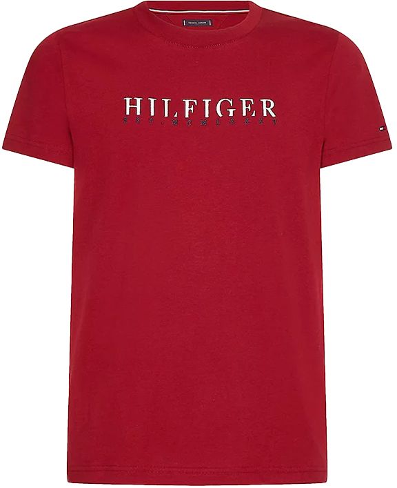 Tommy Hilfiger Tričko - CORP GRAPHIC TEE červené