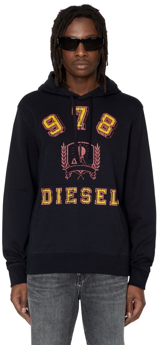Diesel Mikina - S-GINN-HOOD-E5 SWEAT-SHIRT čierna