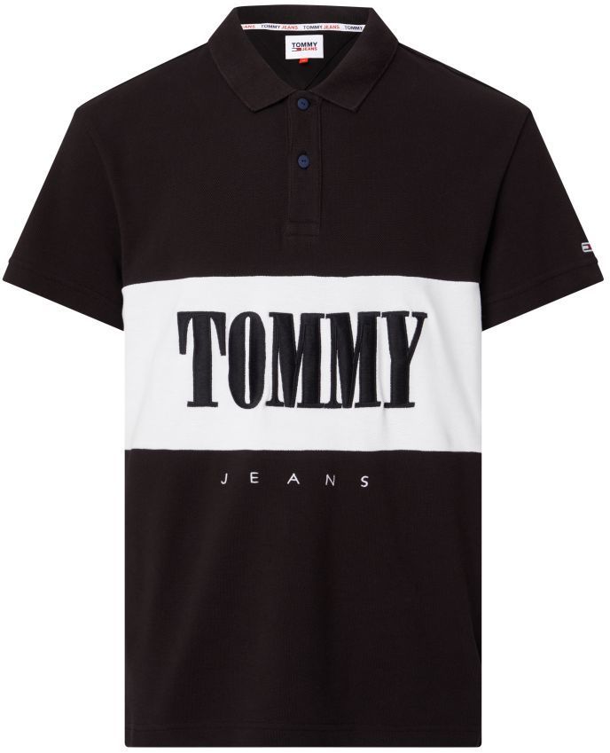 Tommy Jeans Polo tričko - TJM CLSC SERIF BLOCK POLO čierne