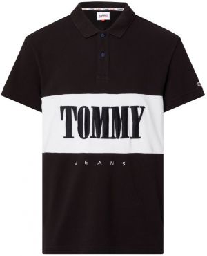 Tommy Jeans Polo tričko - TJM CLSC SERIF BLOCK POLO čierne