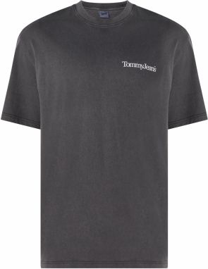 Tommy Jeans Tričko - TJM SKATER SERIF BAC čierne