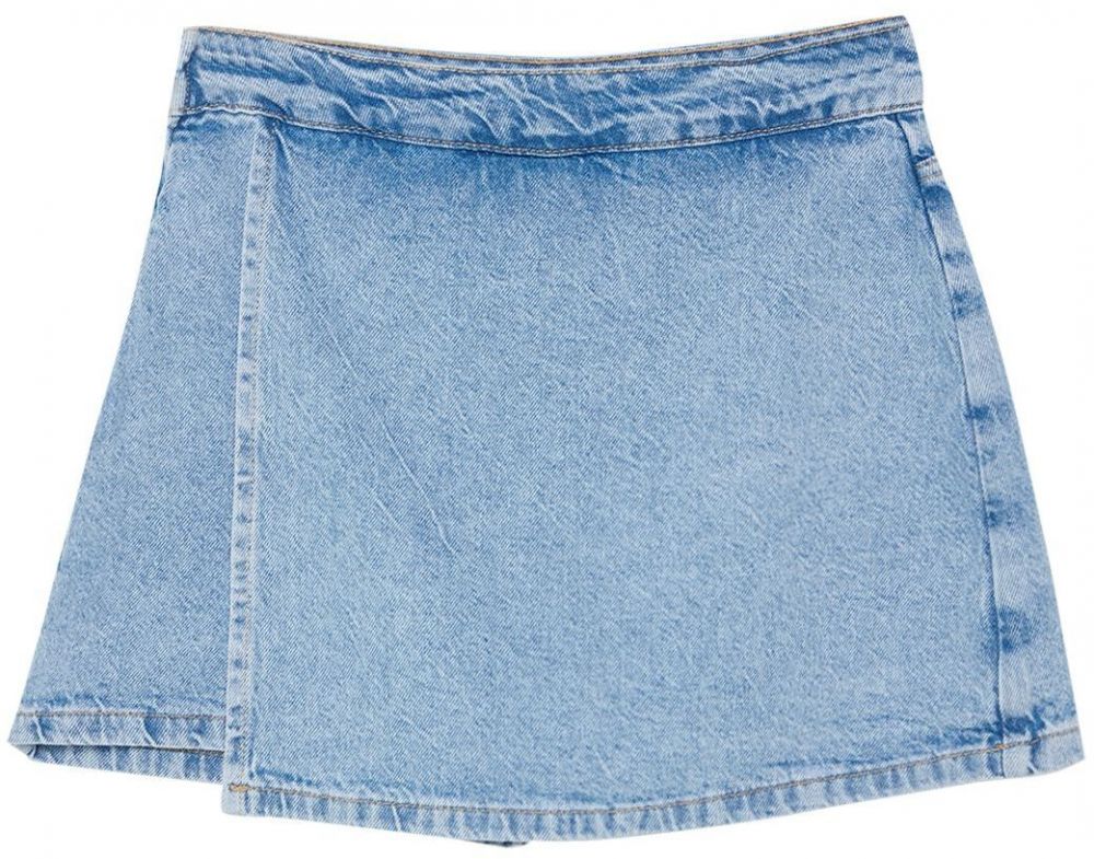 Trendyol Blue High Waist Denim Shorts Skirt