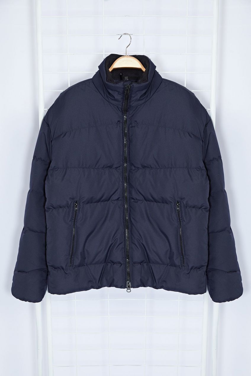 Trendyol Navy Blue Oversize Ribstop Puffer Jacket