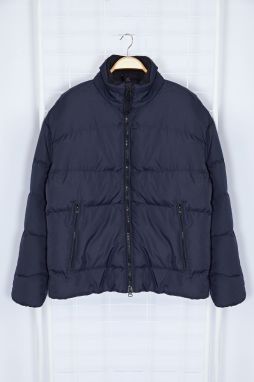 Trendyol Navy Blue Oversize Ribstop Puffer Jacket