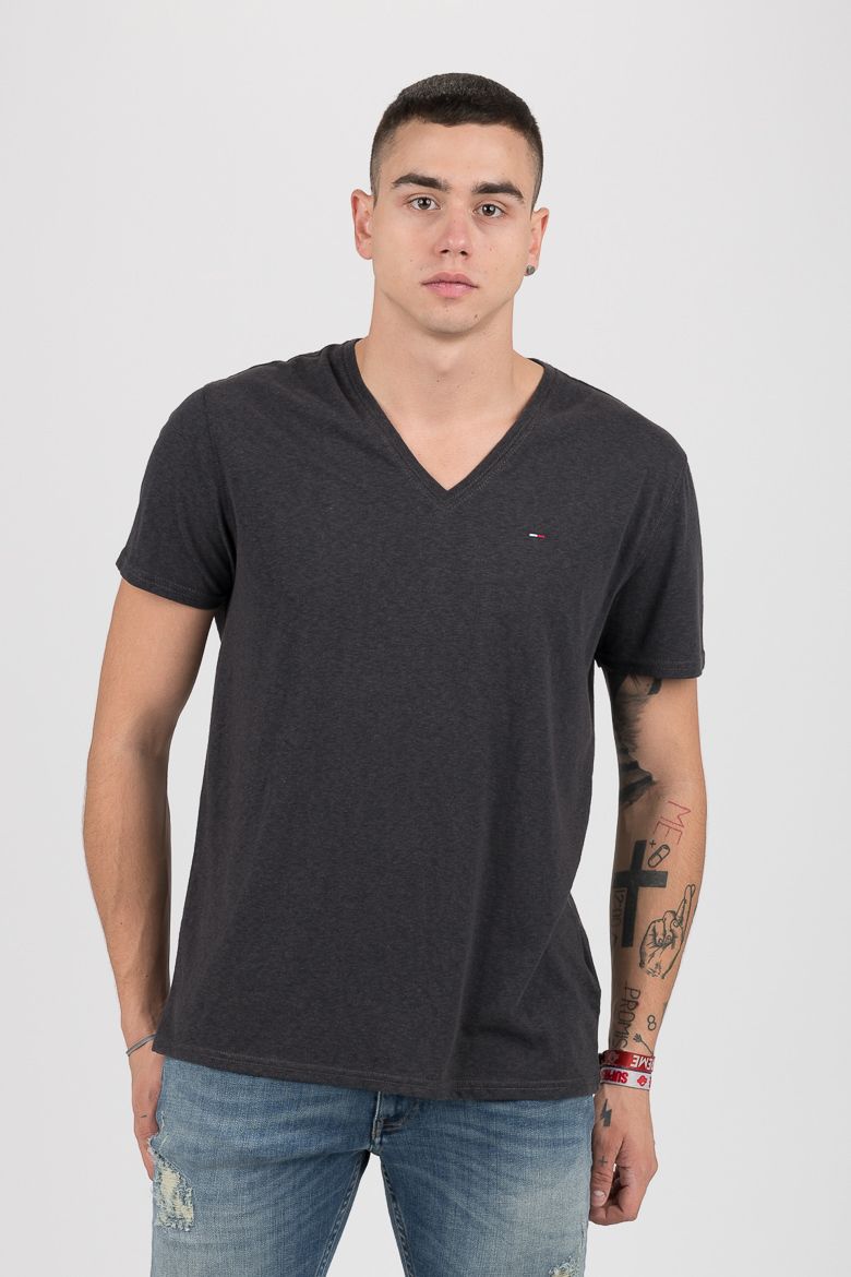 Tommy Jeans Tričko - TOMMY HILFIGER TJM ORIGINAL TRIBLEND V NECK TEE čierne