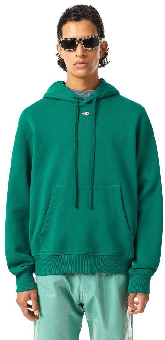 Diesel Mikina - S-GINN-HOOD-D SWEAT-SHIRT zelená