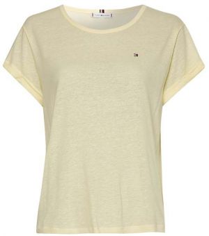 Tommy Hilfiger Tričko - RLX LINEN LYOCELL C-NK TOP SS žlté