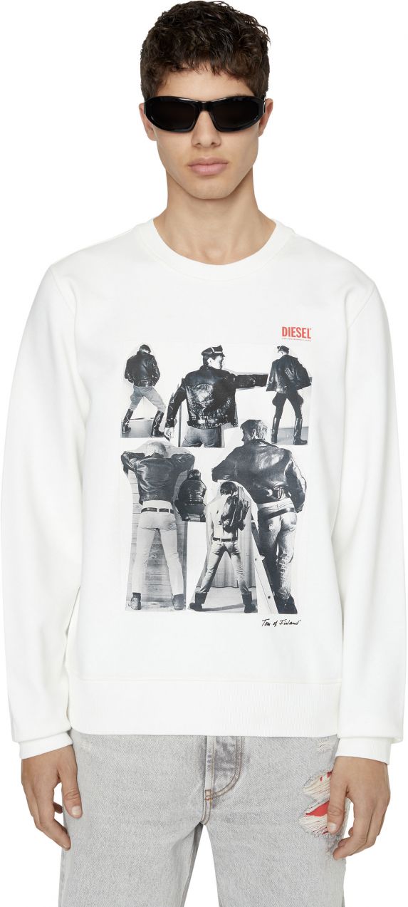 Diesel Mikina - PR-S-GINN SWEAT-SHIRT biela