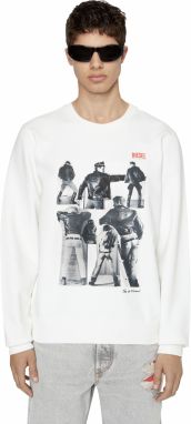 Diesel Mikina - PR-S-GINN SWEAT-SHIRT biela