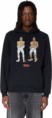 Diesel Mikina - PR-S-GINN-HOOD-P1 SWEAT-SHIRT čierna