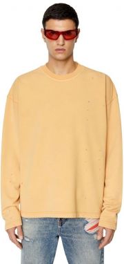 Diesel Mikina - S-ALMON-E1 SWEAT-SHIRT oranžová