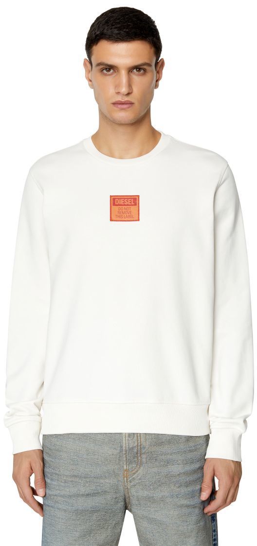 Diesel Mikina - S-GINN-E2 SWEAT-SHIRT biela