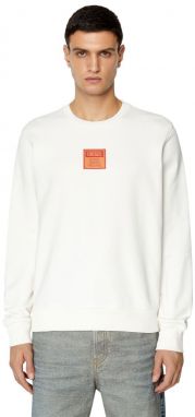 Diesel Mikina - S-GINN-E2 SWEAT-SHIRT biela