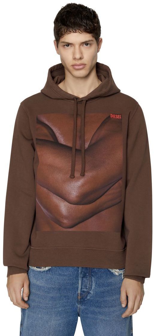 Diesel Mikina - PR-S-GINN-HOOD-NP SWEAT-SHIRT hnedá