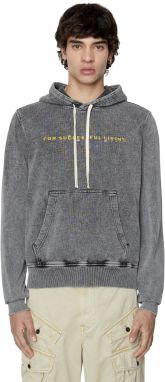 Diesel Mikina - S-GINN-HOOD-E1 SWEAT-SHIRT biela