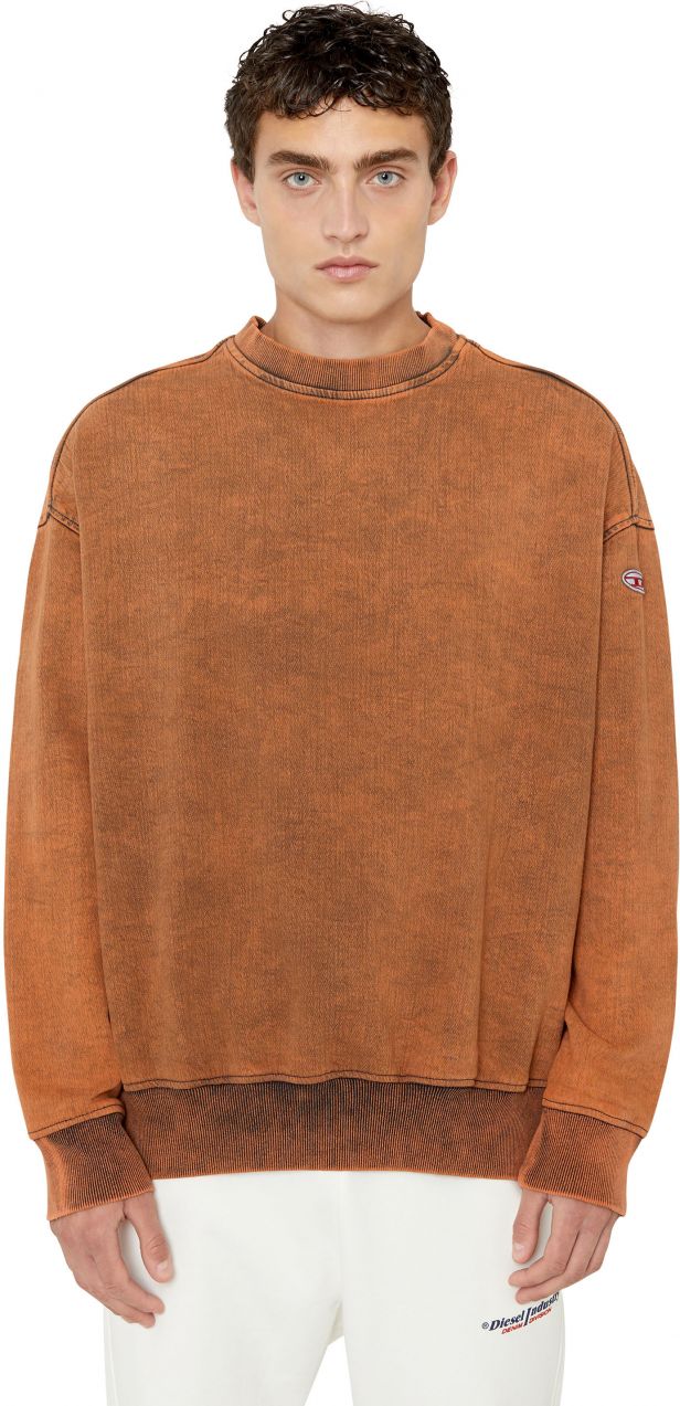 Diesel Mikina - D-KRIB-NE SWEAT-SHIRT oranžová