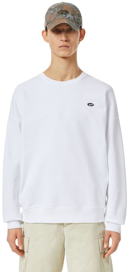 Diesel Mikina - S-ROB-DOVAL-PJ SWEAT-SHIRT biela