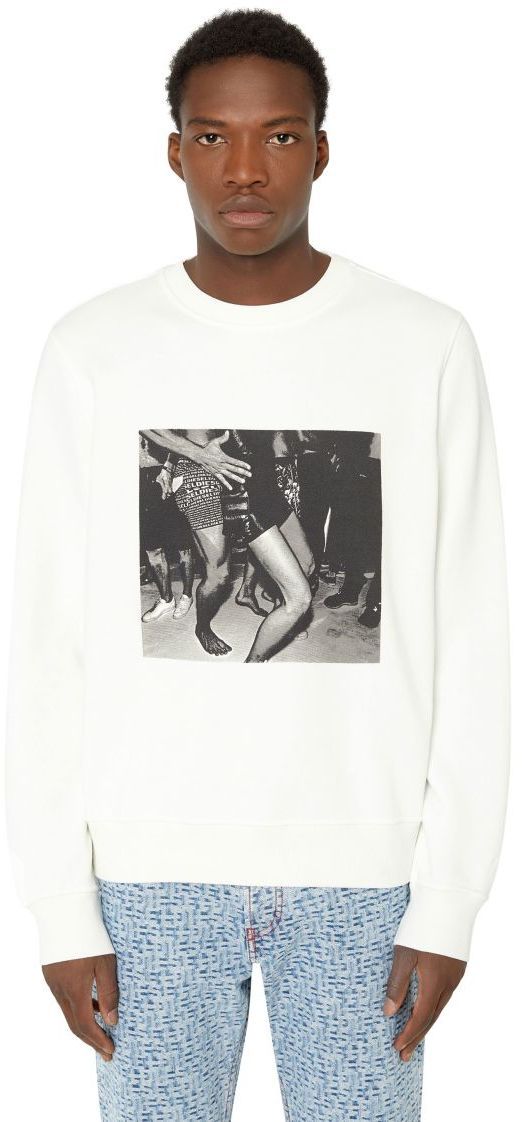 Diesel Mikina - S-GINN-E8 SWEAT-SHIRT biela