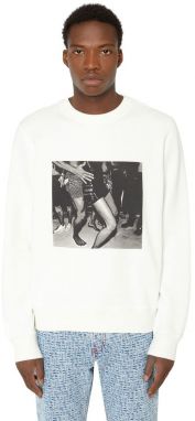 Diesel Mikina - S-GINN-E8 SWEAT-SHIRT biela