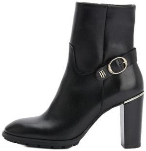 Tommy Hilfiger Čižmy - BELT HIGH HEEL BOOT čierne