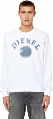 Diesel Mikina - S-GINN-K30 SWEAT-SHIRT biela