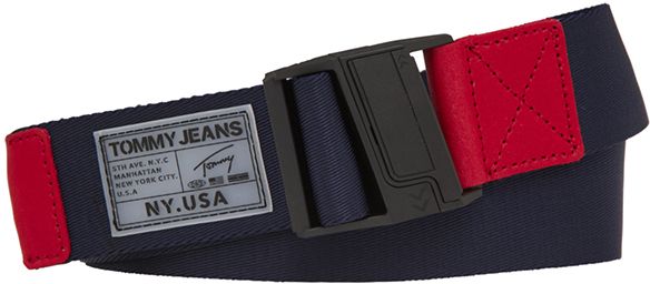 Tommy Jeans Opasok - TJM FAST CLIP WEBBING BELT 4.0 modrý