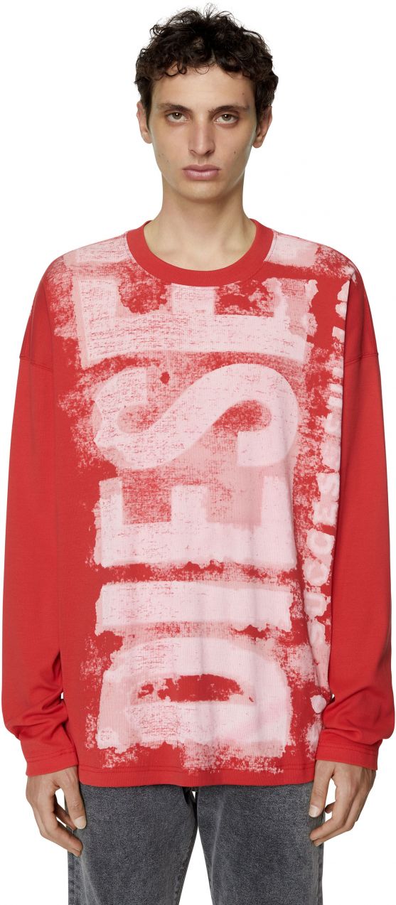 Diesel Tričko - T-WASRIB T-SHIRT červené