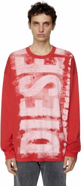 Diesel Tričko - T-WASRIB T-SHIRT červené