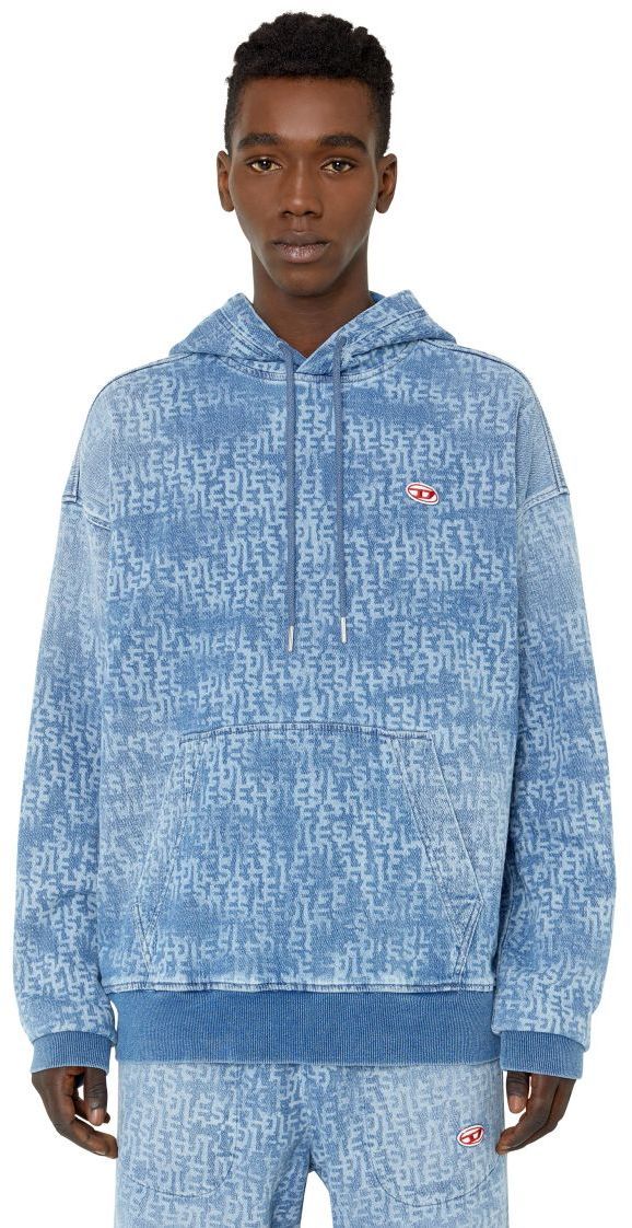 Diesel Mikina - D-UM-RIB-NE SWEAT-SHIRT modrá