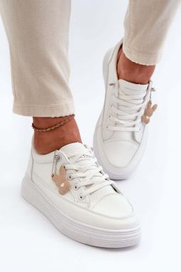 Women's Sneakers Platform Sports Shoes with Embellishment, White Vinceza