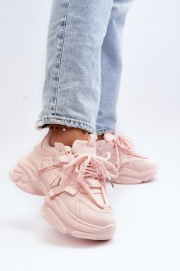 Women's sneakers with a chunky sole, pink Windamella