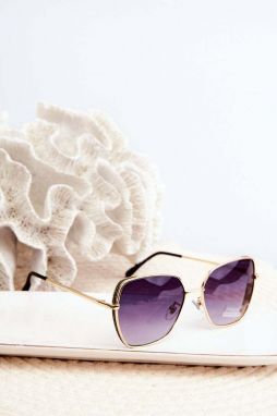 Women's sunglasses with shimmering UV400 inserts gold-black