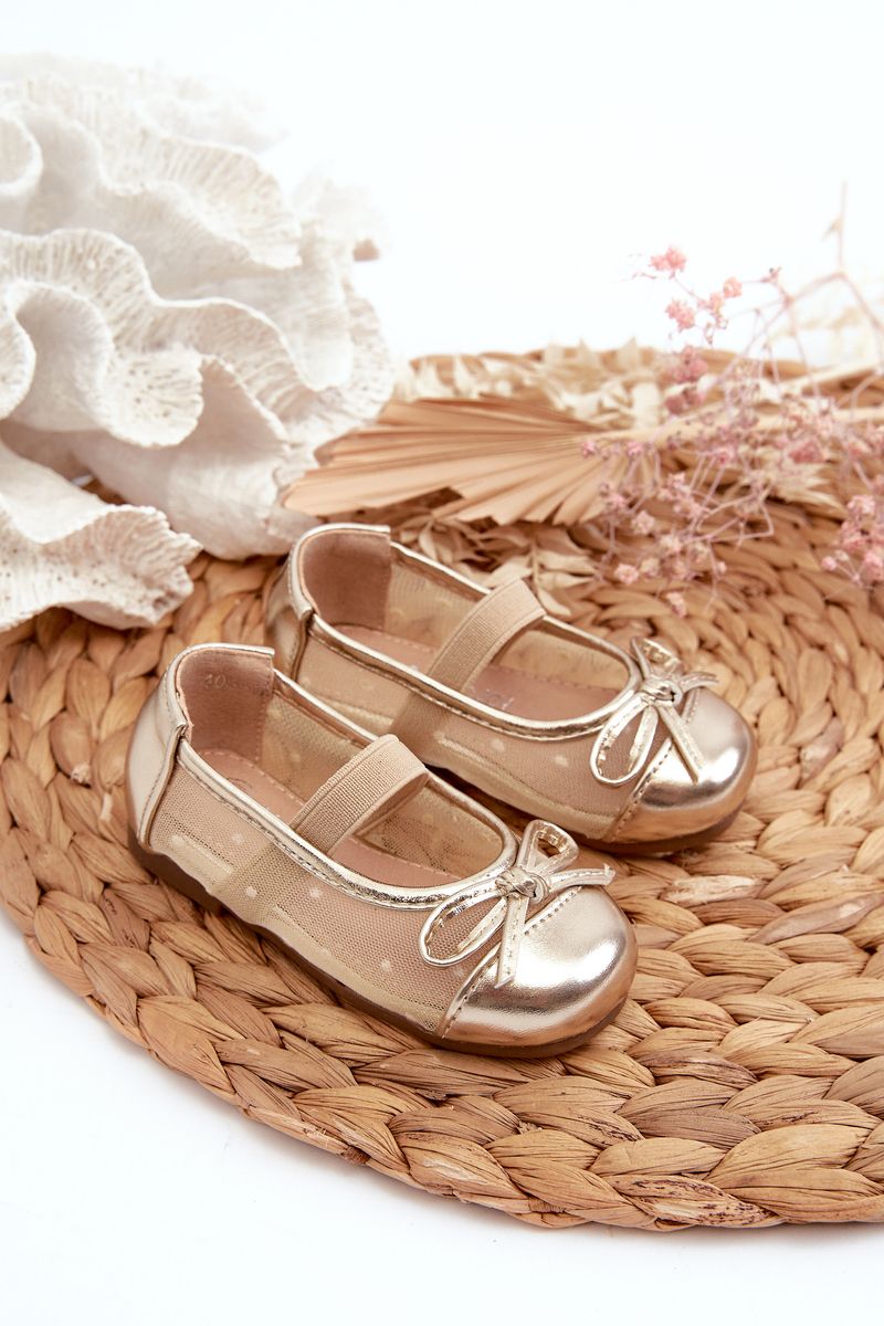 Children's ballerinas with golden Jellema bow