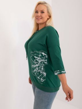 Navy green women's plus size blouse
