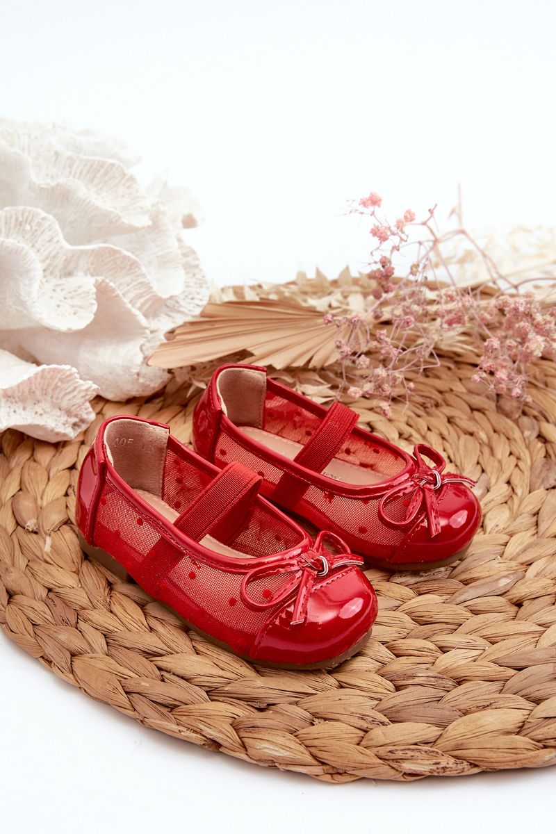 Children's ballerinas with bow, red Jellema