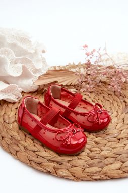 Children's ballerinas with bow, red Jellema